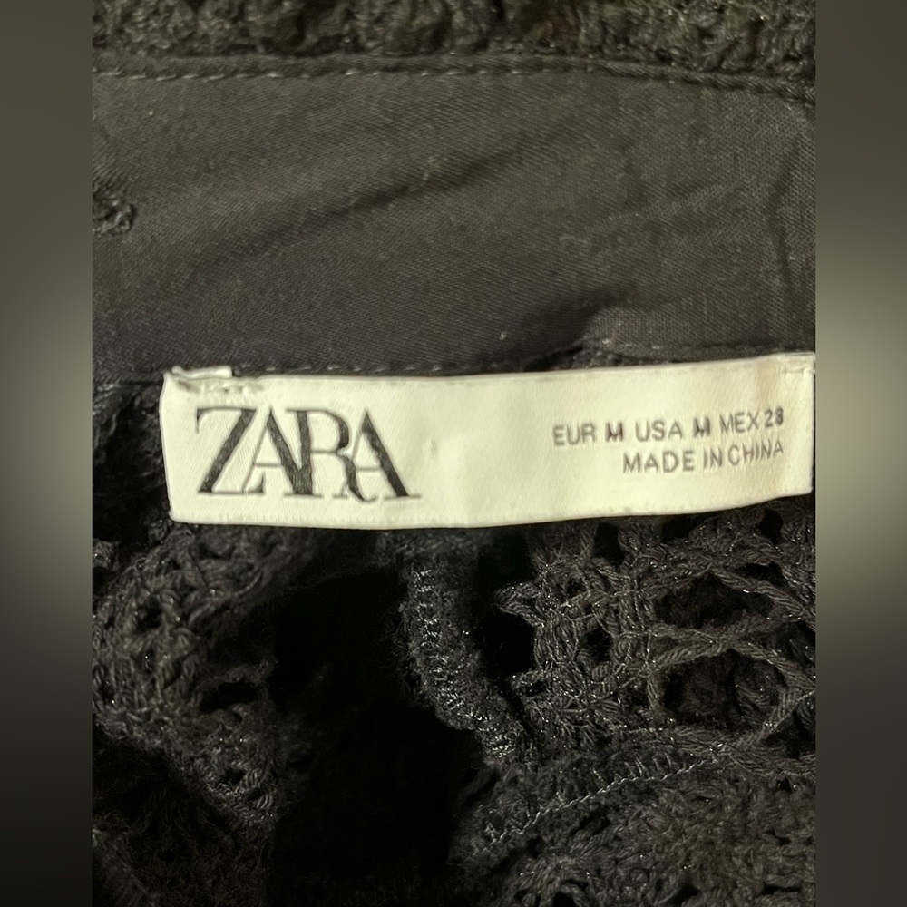 Zara Elegant Black Crochet Maxi Dress - Picture 11 of 16